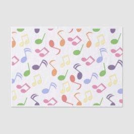 Zwart-witte muzieknoot Patroonmuzikant Tissuepapier