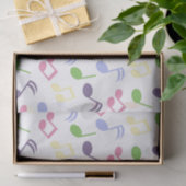 Zwart-witte muzieknoot Patroonmuzikant Tissuepapier (Geschenk)