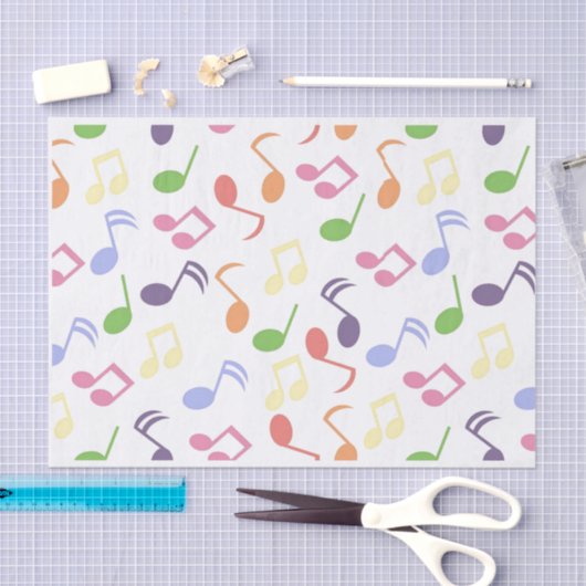 Zwart-witte muzieknoot Patroonmuzikant Tissuepapier (Craft)