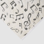 Zwart-witte muzieknoot Patroonmuzikant Tissuepapier (Detail)
