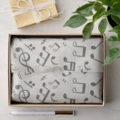 Zwart-witte muzieknoot Patroonmuzikant Tissuepapier (Geschenk)