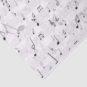 Zwart-witte muzieknoot Patroonmuzikant Tissuepapier (Detail)