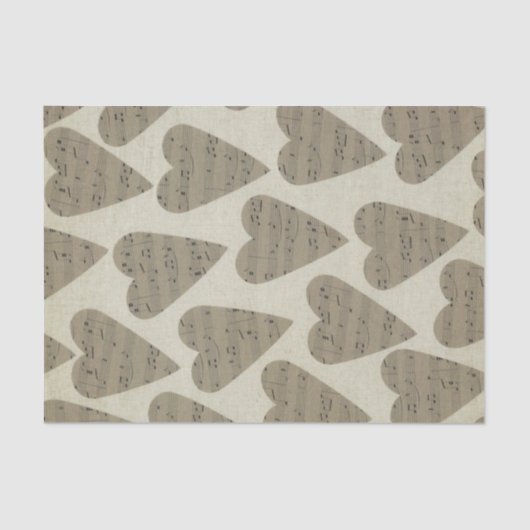 Zwart-witte muzieknoot Patroonmuzikant Tissuepapier (Voorkant)