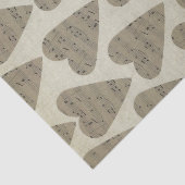 Zwart-witte muzieknoot Patroonmuzikant Tissuepapier (Detail)