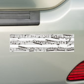Zwart-witte muzieknoten bumpersticker (Op auto)