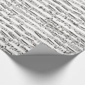 Zwart-witte muzieknoten cadeaupapier (Hoek)