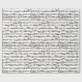 Zwart-witte muzieknoten cadeaupapier (Vlak)