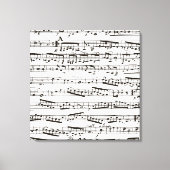 Zwart-witte muzieknoten canvas afdruk (Voorkant)