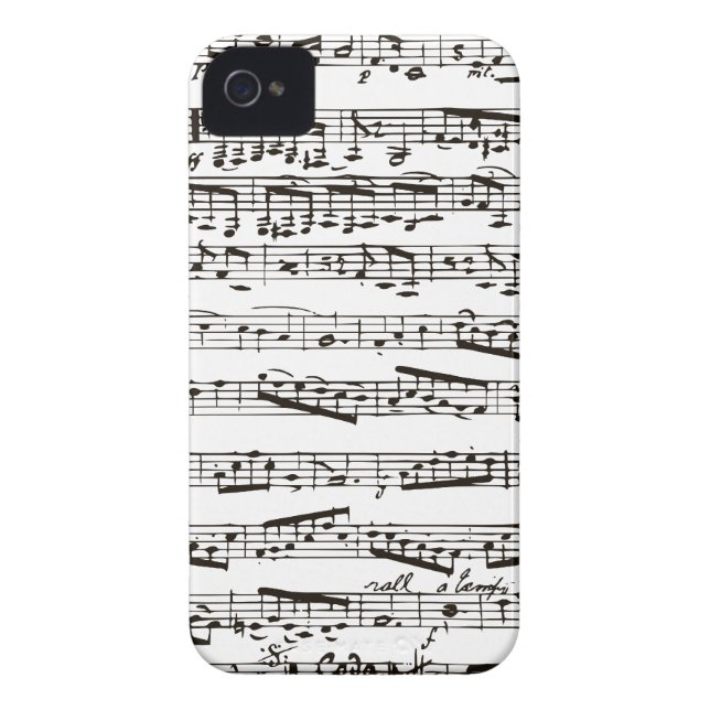 Zwart-witte muzieknoten Case-Mate iPhone case (Achterkant)