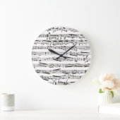 Zwart-witte muzieknoten grote klok (Huis)