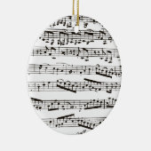 Zwart-witte muzieknoten keramisch ornament (Rechts)