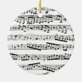 Zwart-witte muzieknoten keramisch ornament (Achterkant)