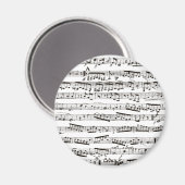 Zwart-witte muzieknoten magneet (Voorkant / Achterkant)