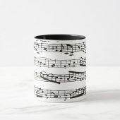 Zwart-witte muzieknoten mok (Midden)