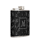 Zwart-witte Muzieknoten, monogrammen Heupfles (Rechts)