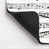 Zwart-witte muzieknoten muismat (Hoek)