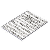 Zwart-witte muzieknoten notitieboek (Linkerzijde)