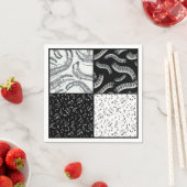 Zwart-witte Muzieknoten Pattern Napkins Servet (Insitu)
