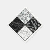 Zwart-witte Muzieknoten Pattern Napkins Servet (Hoek)