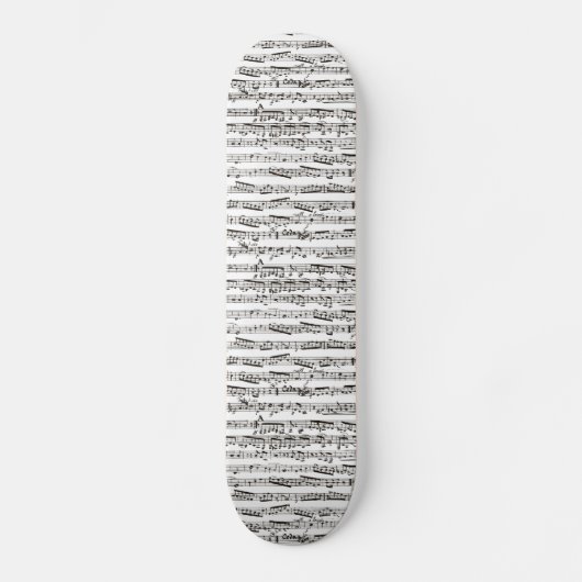 Zwart-witte muzieknoten persoonlijk skateboard (Voorkant)