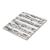 Zwart-witte muzieknoten tegeltje (Zijkant)