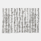 Zwart-witte muzieknoten theedoek (Horizontaal)