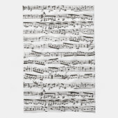 Zwart-witte muzieknoten theedoek (Verticaal)