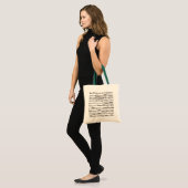 Zwart-witte muzieknoten tote bag (Voorkant (model))