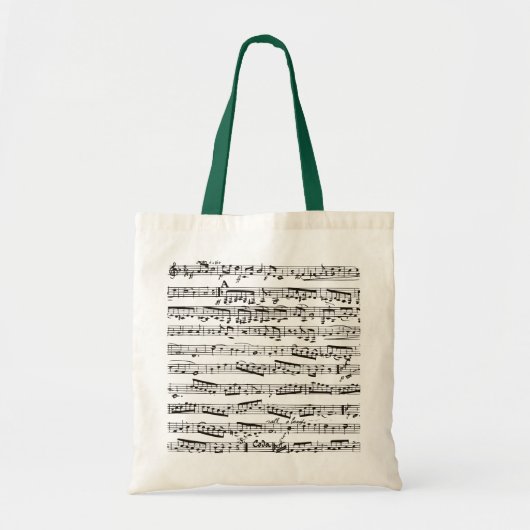 Zwart-witte muzieknoten tote bag (Voorkant)