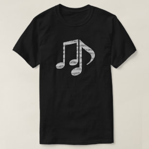 Zwart-witte muzieknoten Unisex T-shirt