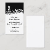 Zwart-witte muzieknotities visitekaartje (Voorkant / Achterkant)