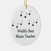 Zwart-witte muzieknots leraar keramisch ornament (Rechts)