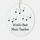 Zwart-witte muzieknots leraar keramisch ornament (Links)