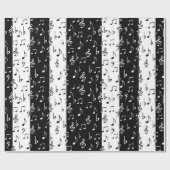 Zwart-witte muziekstrips cadeaupapier (Vlak)