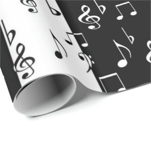 Zwart-witte muziekstrips cadeaupapier