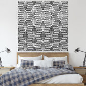 Zwart-witte naadloze Pop met kunstoptische illusie Canvas Afdruk (Insitu (Slaapkamer))