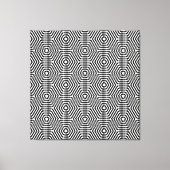 Zwart-witte naadloze Pop met kunstoptische illusie Canvas Afdruk (Voorkant)