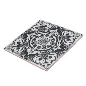 Zwart-witte, naadloze Portugese keramische Tegel Tegeltje (Zijkant)