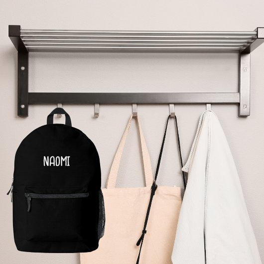 Zwart-witte naam bedrukte rugzak