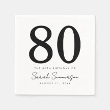 Zwart Witte Naam Datum Tachtigste 80ste Verjaardag