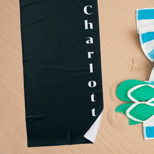 Zwart-witte naam strandlaken