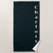 Zwart-witte naam strandlaken (Voorkant)