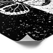 Zwart-witte nachtvlinder  vlinder poster (Hoek)