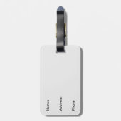 Zwart Witte Nadenkende Kitten Bagage Labels (Achterkant verticaal)