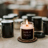 Zwart Witte Natuurlijke Wax Kaars Verpakking Vierkante Sticker