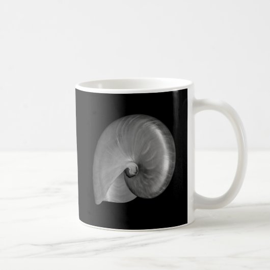 Zwart-witte Nautilus Schelp Koffiemok (Rechts)