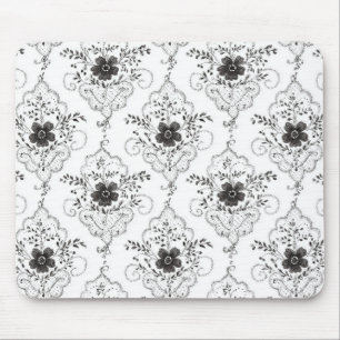 Zwart Witte Nep Kant Bloemen Muismat