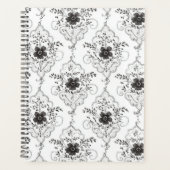 Zwart Witte Nep Kant Bloemen Planner (Voorkant)