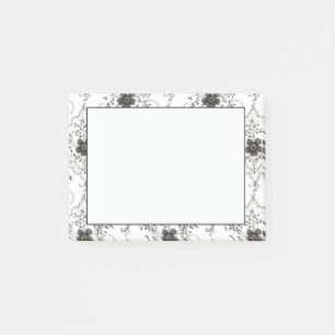 Zwart Witte Nep Kant Bloemen Post-it® Notes