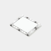 Zwart Witte Nep Kant Bloemen Post-it® Notes (Schuin)